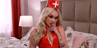 Sexy latex nurse enjoys hardcore pounding from doctor