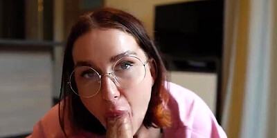 The tattooed teen jerks and sucks your dick in POV