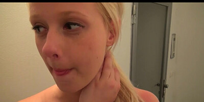 Slurps light-haired Czech student is paid for hook-up in public