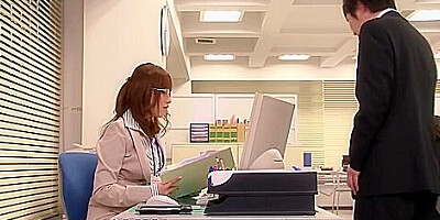 Japanese Wife Cheating With Her Workmate In The Office