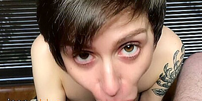 Jasper Blue - Tattooed Gf Messy Gagging Blowjob
