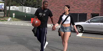 Caught sucking her neighbors black cock