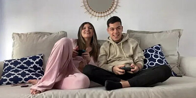 My Stepsister and I Betted a Blowjob Playing Video Games