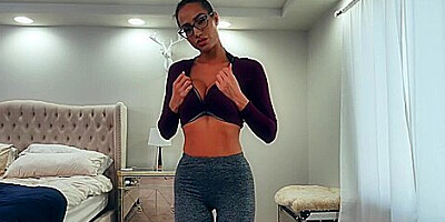 Desiree Night In Hot Chick In Tights And Glasses Strips And Masturbates With Dildo