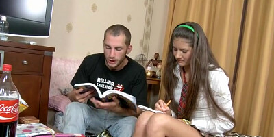 Hard anal sex with a pretty schoolgirl scene 1