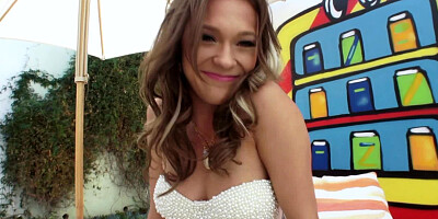 Pretty Callie Calypso moans with a dick up her asshole