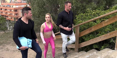 Erect cocks aren't left without attention by the blonde slut