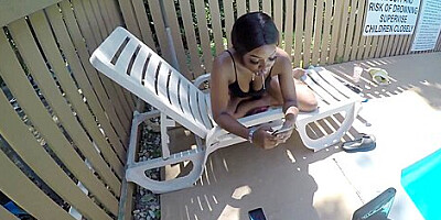 Poolside Blowjob