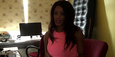 Ebony beauty is scared of BJs