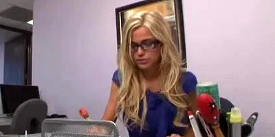 Young blonde cute secretary getting it in the ass