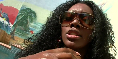 After fun with vibrator black goddess is ready for white cock