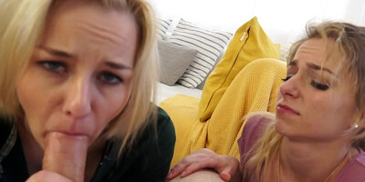 Coeds skip college and stepdad punishes them in the porn video