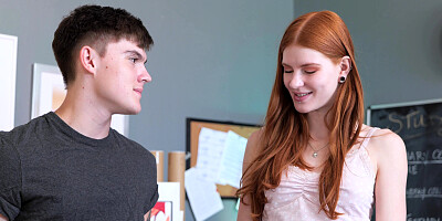 Super hot and slutty redhead Jane Rogers fucks in the classroom