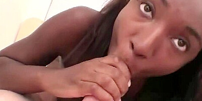 Despite Seeming Sweet The Black Gal Quickly Becomes Raunchy Once The Interracial Blowjob Audition Begins