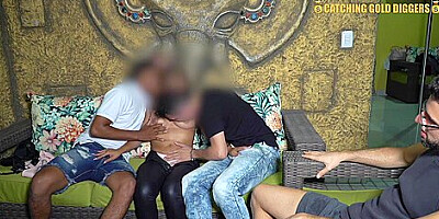 Step son Having A Threesome With Her Colombian Stepmom For Money With A Stranger