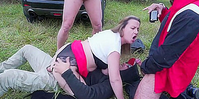 Eva Jayne - Horny British Housewife Has An Outdoor Gangbang And Gets Fucked In Both Holes