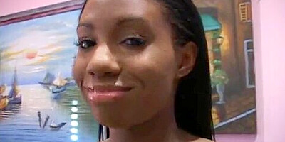 Amazing Ebony Babe Pleasing Big White Sausage