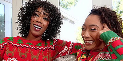 Sarah Lace And Misty Stone In Christmas With The Stepfamily