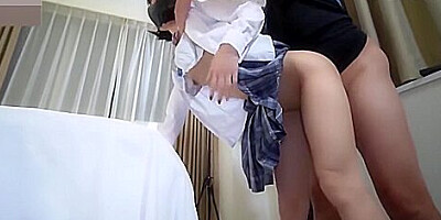 An 18-year-old Japanese Beauty. She Wears A Uniform And Gives A Blowjob And Creampie Sex. Uncensored