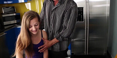 Marissa got her pretty face drenched in her stepdads jizz