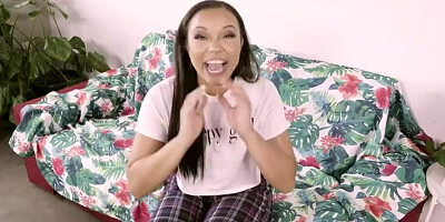 Man scores his new black stepsister's pussy