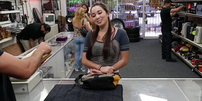 Petite college teen show her tits and gets fucked hard