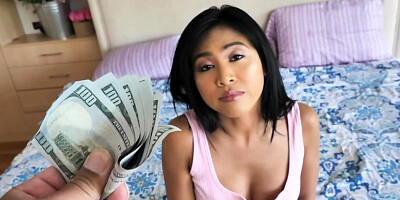 Latina girl is blowing big pecker for some money