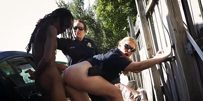 Black cock makes thick female cops lose their mind