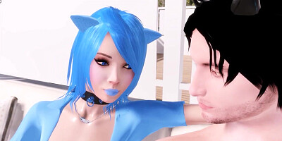 Gonzo adult cartoon with emo slut riding huge donger