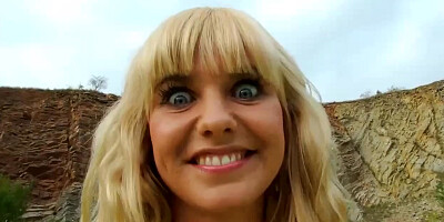 Future pornstar fucks outdoors and tastes cum