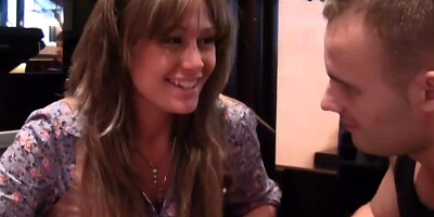 Sweet Euro amateur gets screwed in public by a hunk