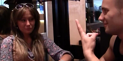Sweet Euro amateur gets screwed in public by a hunk