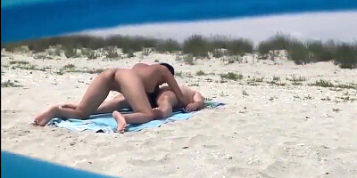 Couple watches and films partners having sex by the tent