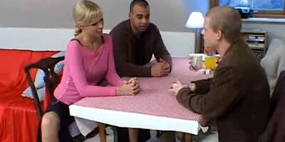 Young tall skinny European getting two