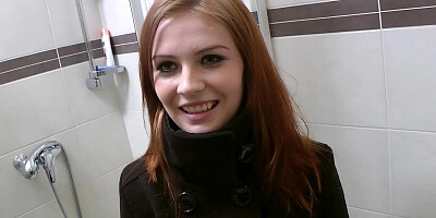 Public restroom fuck with charming Timea