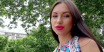 Russian Brunette Fucks Outdoors - Sasha Rose