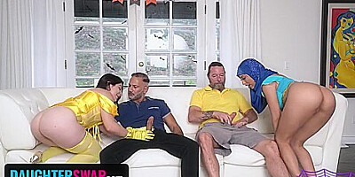 Keira Croft And Penelope Woods Celebrate Halloween With Taboo Stepfamily Foursome