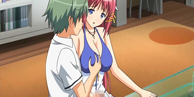 Swimsuit anime coed handjob and wetpussy fucking