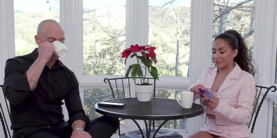 A redhead and a brunette working together on a BWC