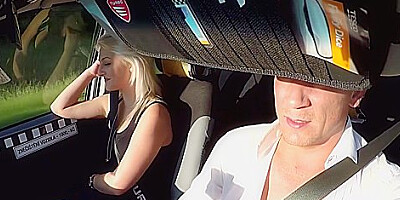 Hot Blonde In The Taxi