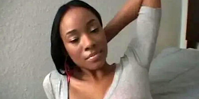 Young beautiful ebony in action