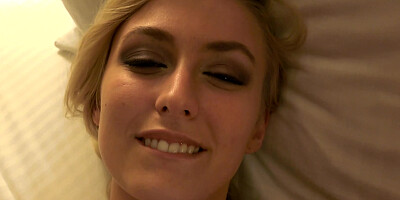 POV scene with a young skinny blonde