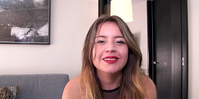 Cute girl Karmina Leon sucks a hard dick in POV-style video