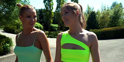 Two guys get it on with three babe's booties