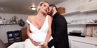 Slutty bride Phoenix Marie is fucked by two kinky stallions
