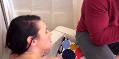 Brunette girl fucked next to her boyfriend