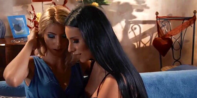 and horny step sisters Nelly Kent and Missy Luv licking and fingering each other
