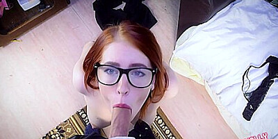 Cum On The Glasses Of A Redhead teen 18+ . Slut Loves Blowjobs ❤ Mollyredwolf