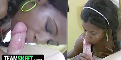 Petite Ebony Babe Interested In Exploring New Things Especially On Bed