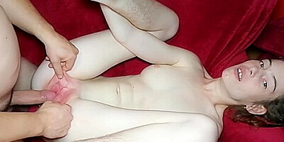 Young Tiny Dandle Playing With She Shaved Thin Little Pussy